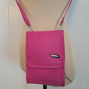 TRAVELON Small Crossbody Bag Clutch Anti Theft Pink Multi Compartment Card Slots